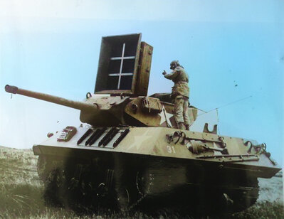 M10 tank destroyer equipped with speaker