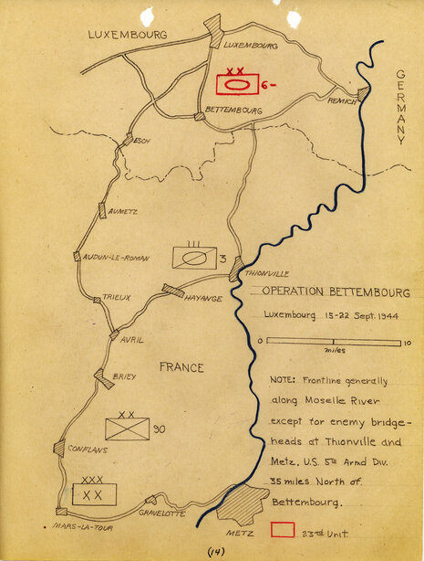 Map of Operation bettembourg