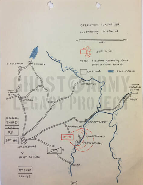 tactical map of Operation Flaxweiler