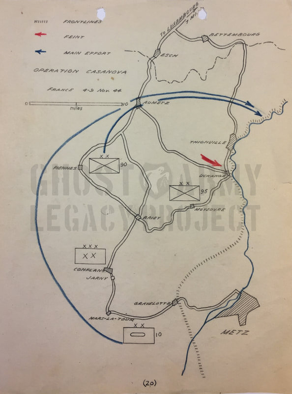 Tactical map of France near Bettembourg with arrows showing movements