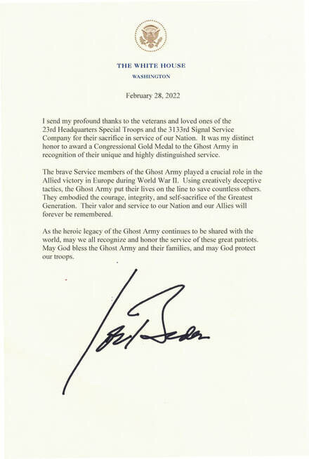 Signed letter by President Joe Biden