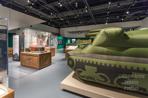 Inflatable tank in museum exhibit
