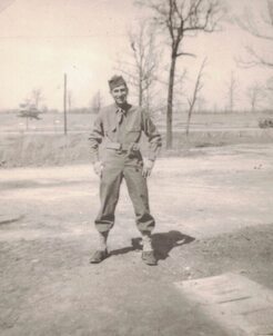 uniformed man standing outdoors