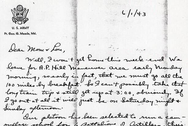Letters from Harold J Dahl June 1 1943
