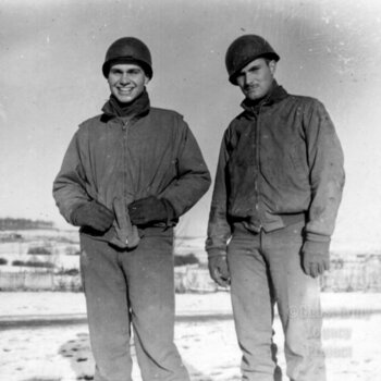 Two soldiers in snow 1940s