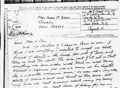 Letters from Harold J Dahl April 15 1945