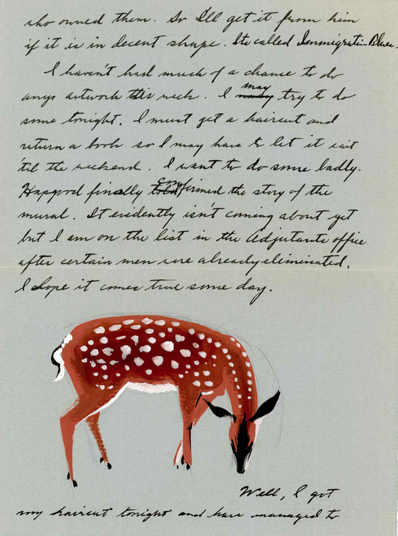watercolor painting of a deer