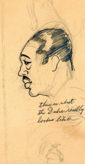profile sketch of Duke Ellington