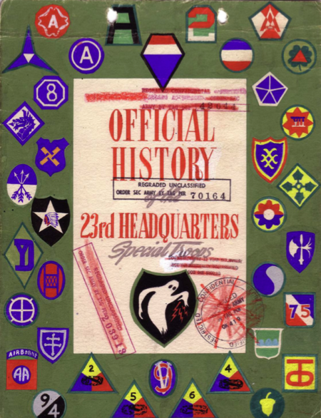 Cover of official history of the 23rd Headquarters special forces Ghost Army