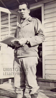 photo of Sgt Joseph A Taney III standing outside the barracks