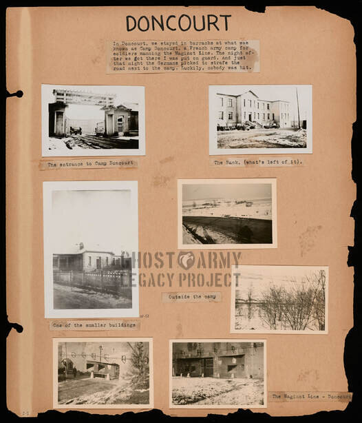 scrapbook of photos from ww2 Doncourt