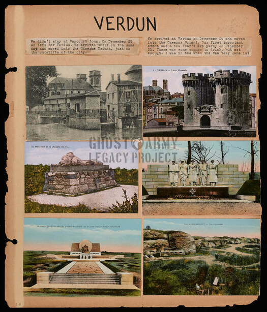 scrapbook of postcards from ww2 Verdun