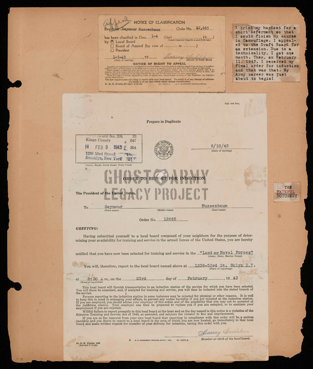 conscription notice in a scrapbook
