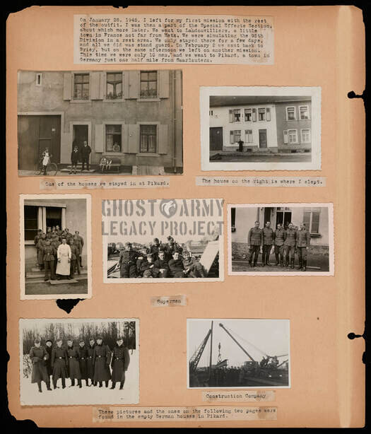 scrapbook of photos from ww2 France in Landonvilliers