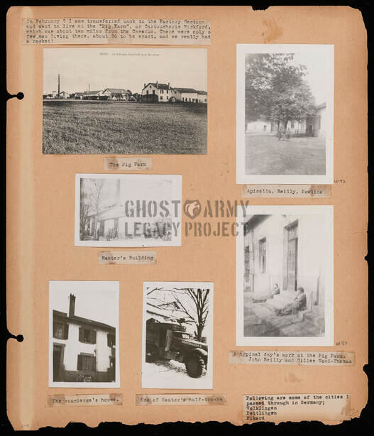 scrapbook of photos from WW2 farms in France