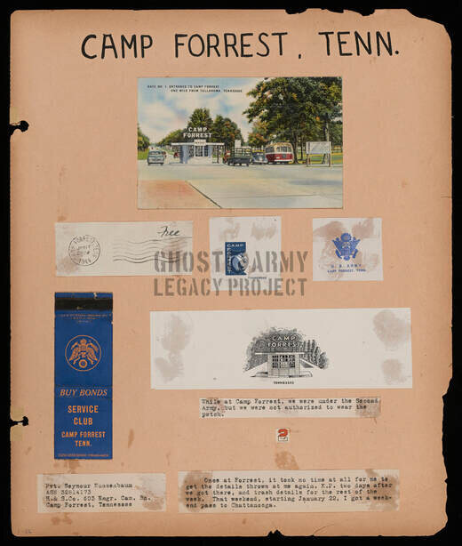 scrapbook page of camp forrest TN training center