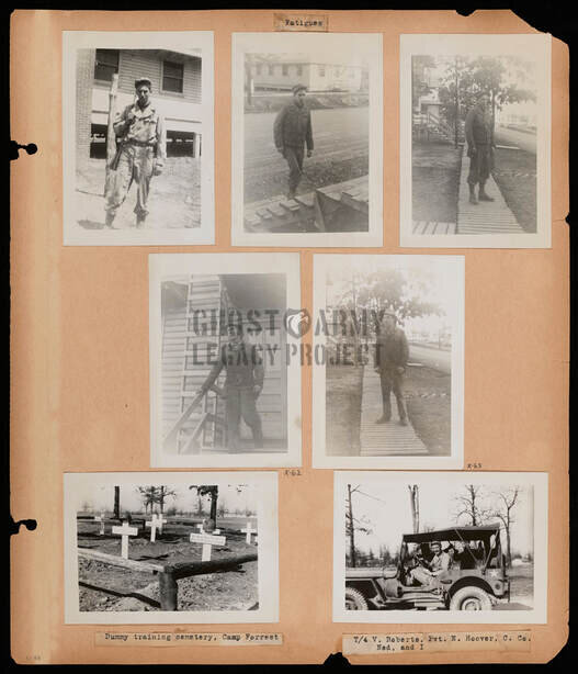 scrapbook page of army photos