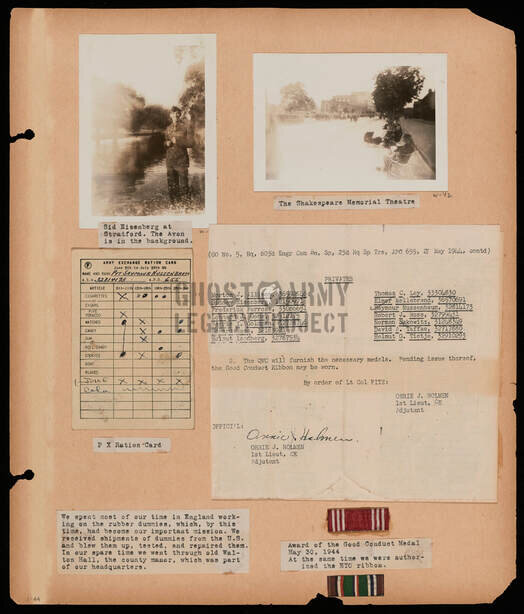 scrapbook page of army photos Europe