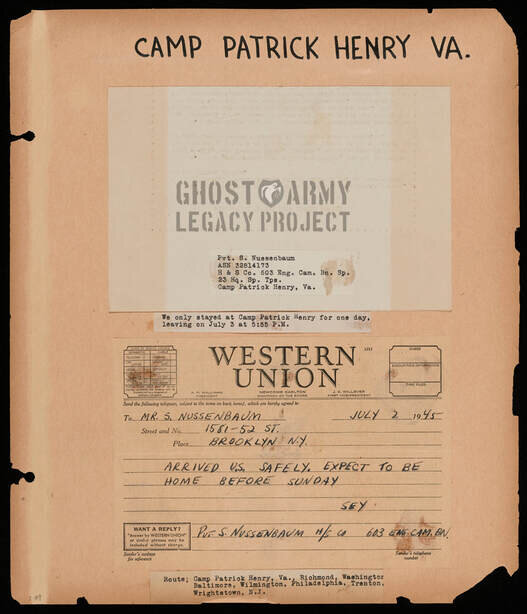 WW2 scrapbook page with Western Union Telegram