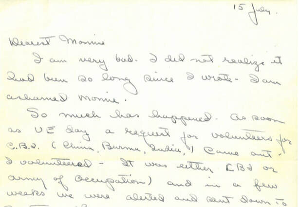 letter from Nancy Wooddell Thornton to her mother