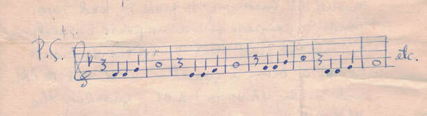 handwritten line of music