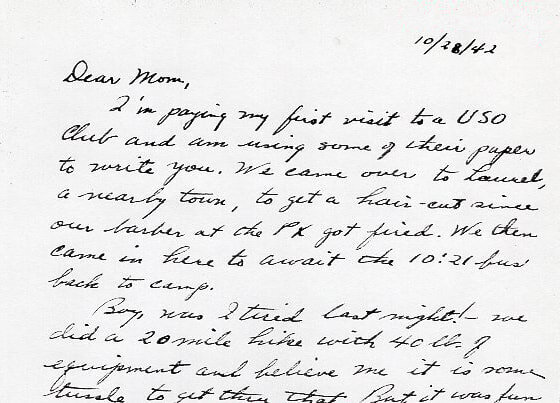 Letters from Harold J Dahl October 28 1942