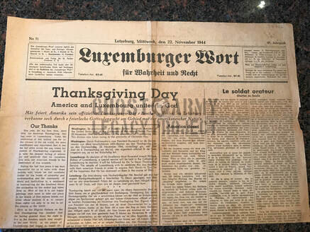 The Luxemburger Wort on Nov 22 1944 front page