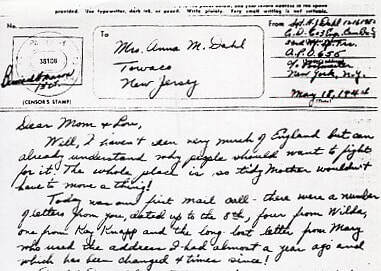 Letters from Harold J Dahl May 18 1944