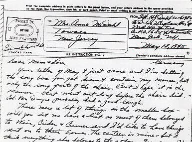 Letters from Harold J. Dahl May 18, 1945