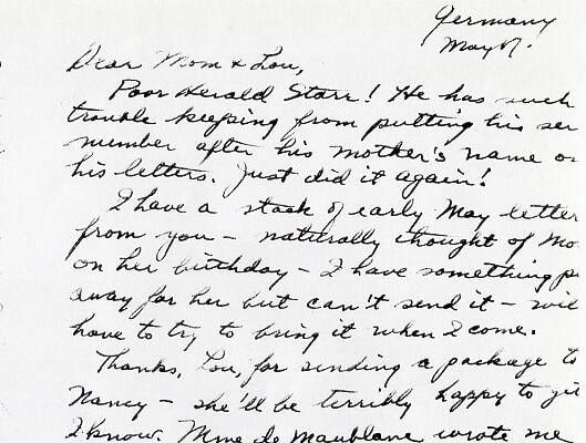Letters from Harold J Dahl May 7 1945