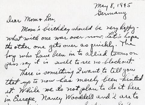 Letters from Harold J Dahl May 8 1945