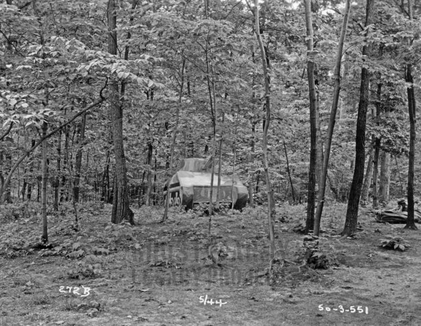 decoy inflated tank in the woods